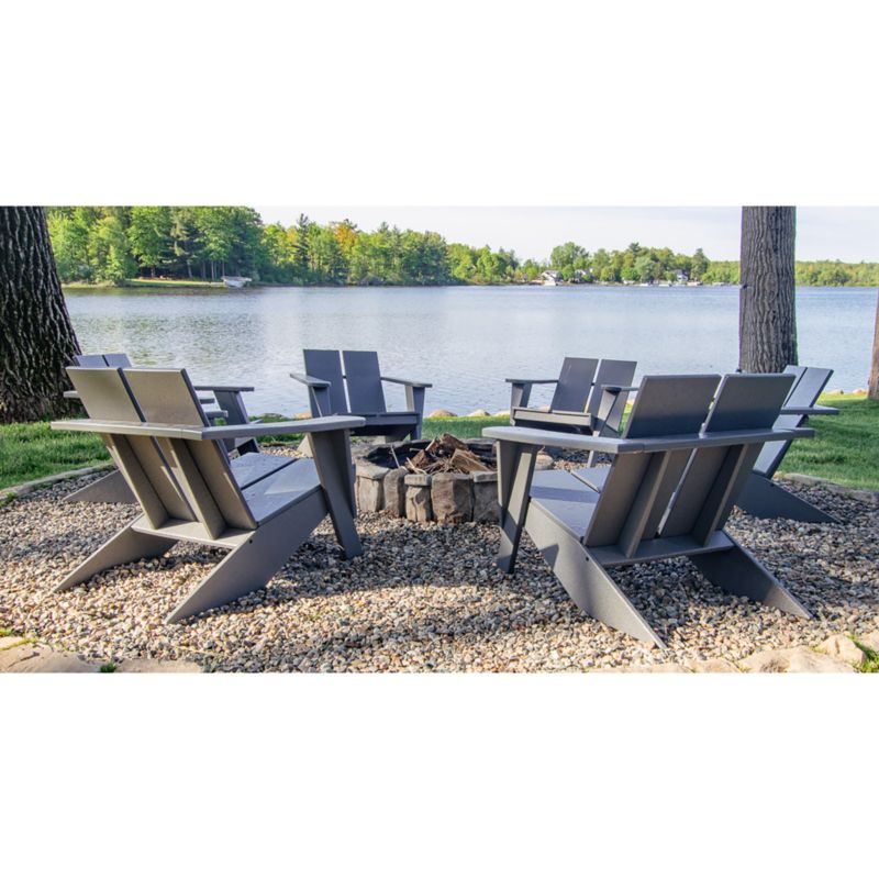 Paso Grey Outdoor Adirondack Chair by POLYWOOD® - image 3 of 15